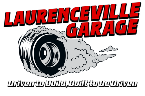 Laurenceville Garage Smoking Tire Logo Decals 4x6