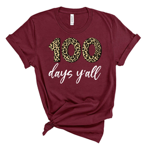 100 Days Y'all Leopard Print Spirit Shirt