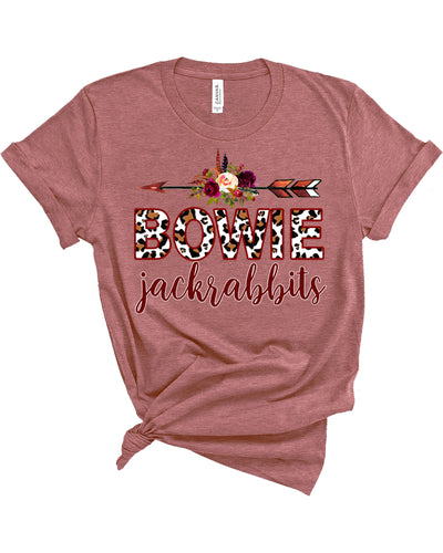 Bowie Jackrabbits - Leopard & Floral Spirit Shirt